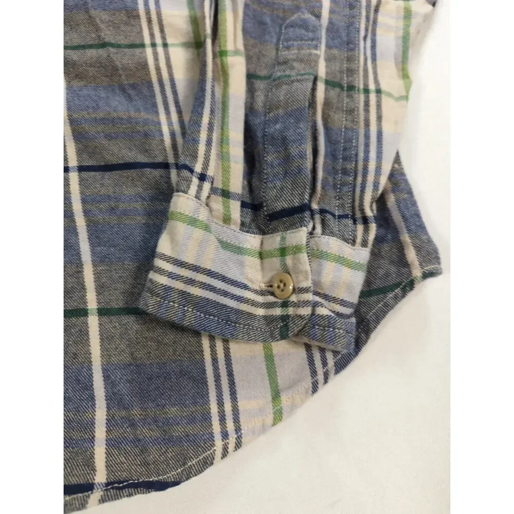 J Crew Mens Medium Plaid Flannel Shirt Long Sleeve Button Front Sportsman